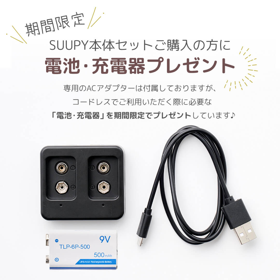 電池・充電器プレゼント